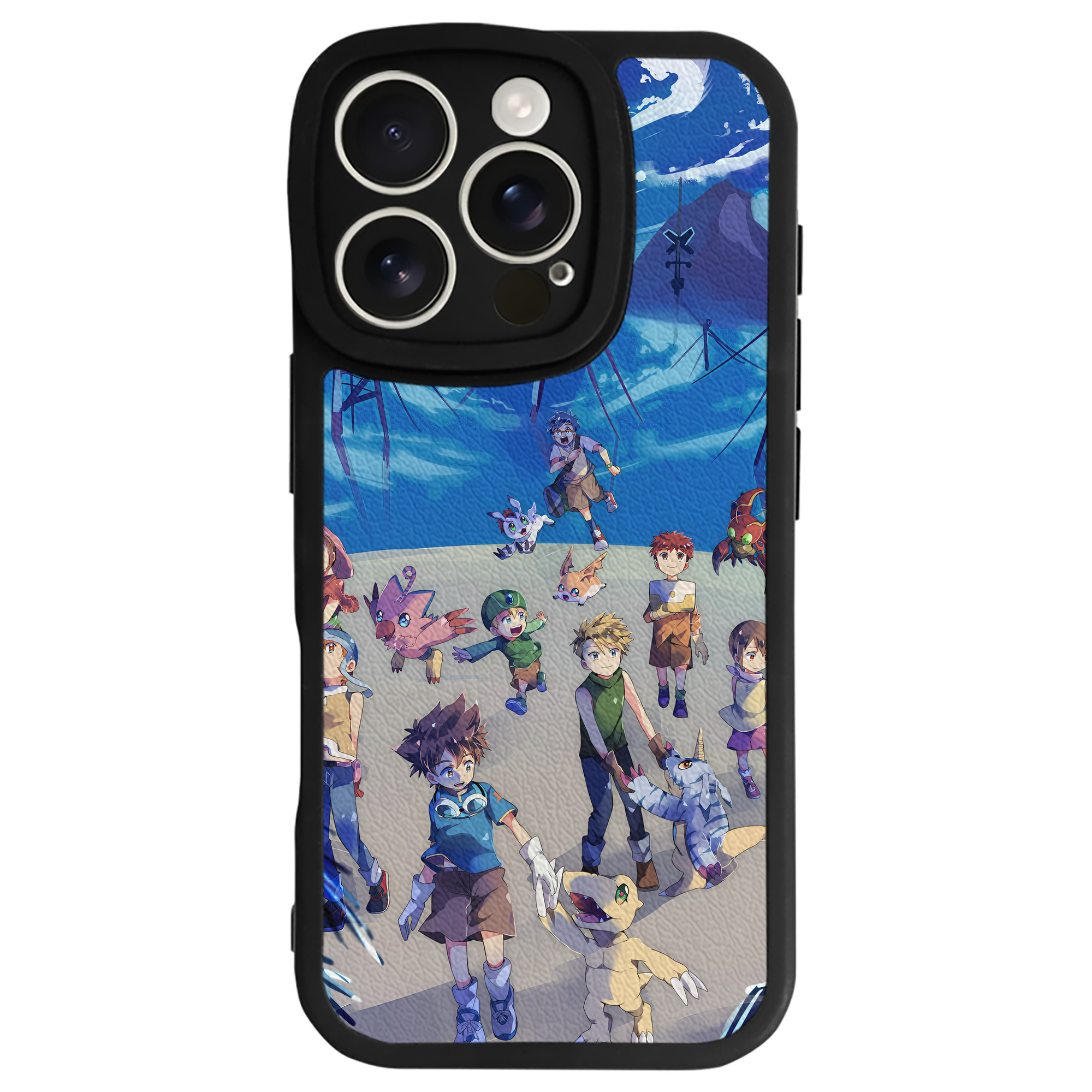 （画像用） Digimon デジタルモンスター/デジモン 【iPhone 16シリーズ対応】シリコンスマホケース（レザー調） 材質：シリコン